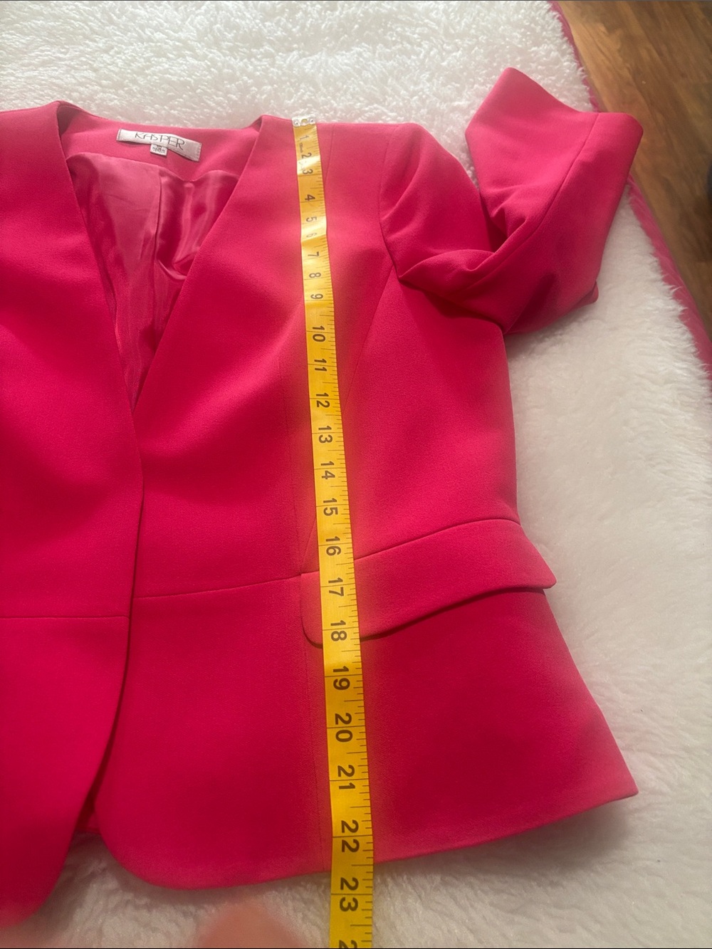 Kasper Bright Pink Open-Front Blazer - Picture 9 of 10